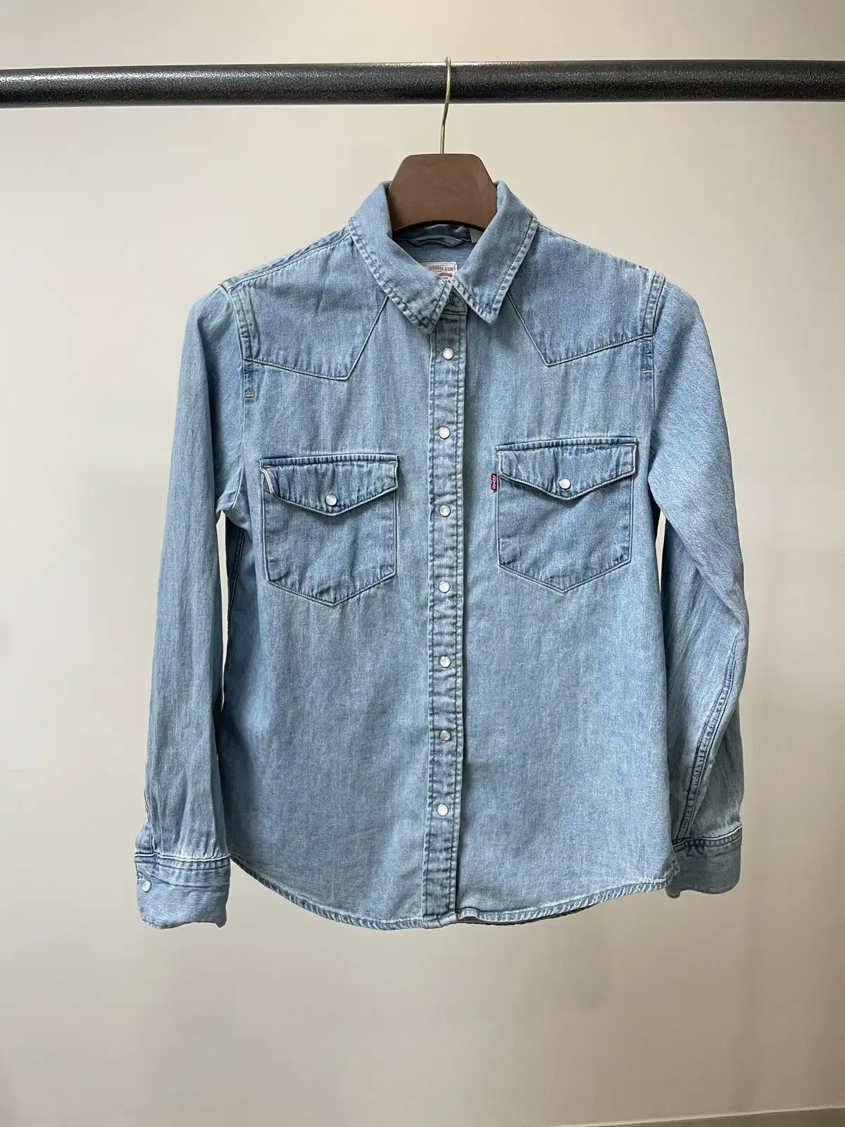 (S) Levis 리바이스 여성 투포켓 연청 웨스턴 셔츠